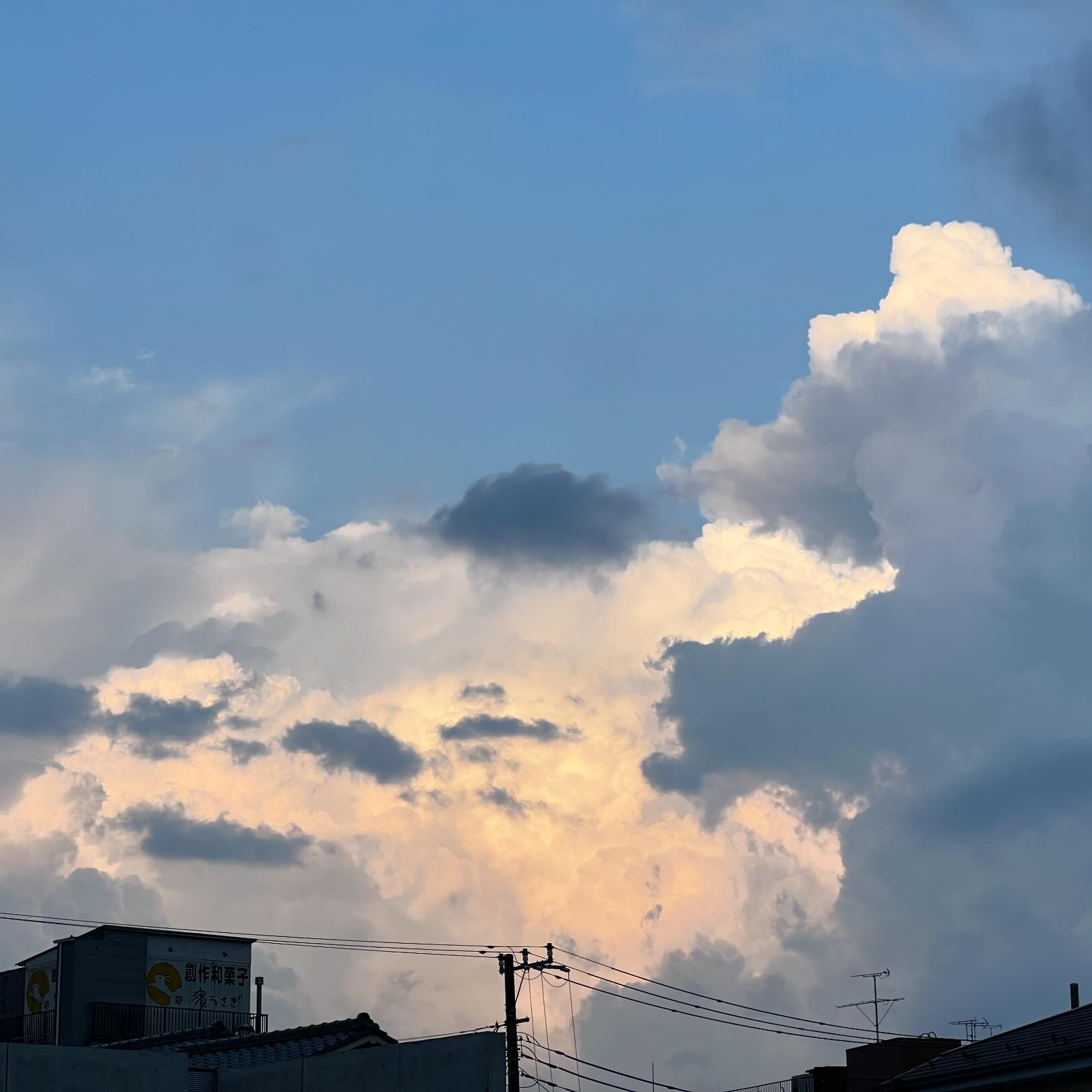今日の空。変な天気だったなー。